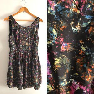 BB DAKOTA floral multi-colored tiered mini dress